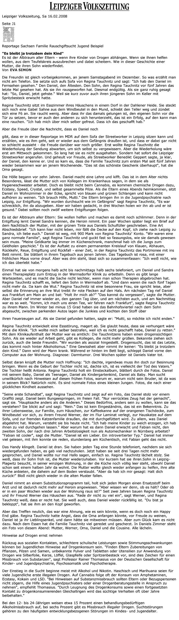 Artikel – Es bleibt ja trotzdem dein Kind